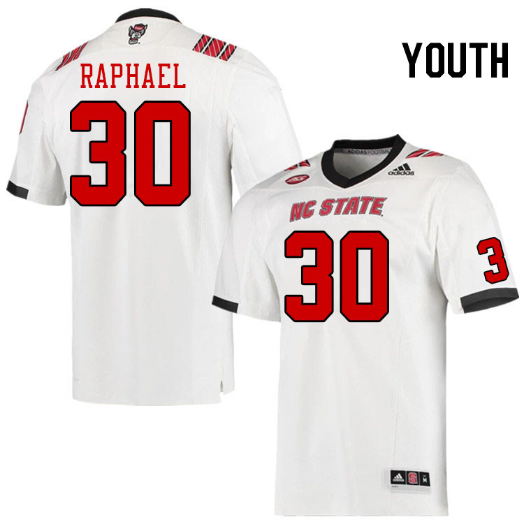 Youth #30 Kendrick Raphael North Carolina State Wolfpacks College Football Jerseys Stitched-White